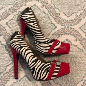 Red zebra heels